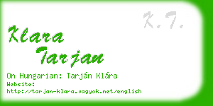 klara tarjan business card